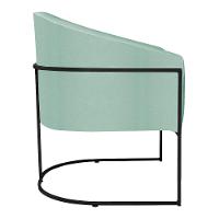 Kit 02 Poltronas Luiza Base De Ferro Preto Suede Azul Tiffany - 6