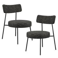 Kit 02 Poltronas Base Fixa Londres F01 Linho Chumbo - 1