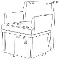 Kit 03 Poltronas Base Mel Linho Bege Couríssimo Marrom - 7