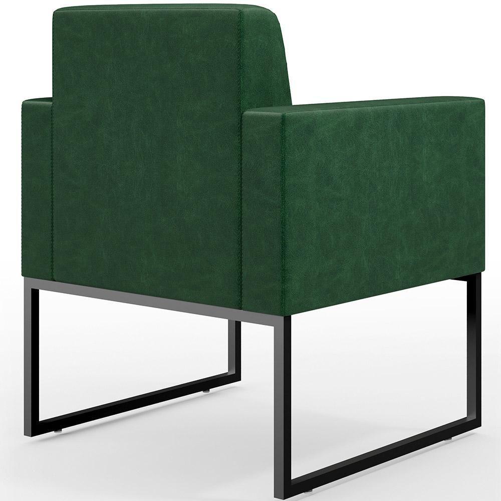 Kit 03 Poltronas Sala Base Fixa Metal Facto Verde Musgo - 2