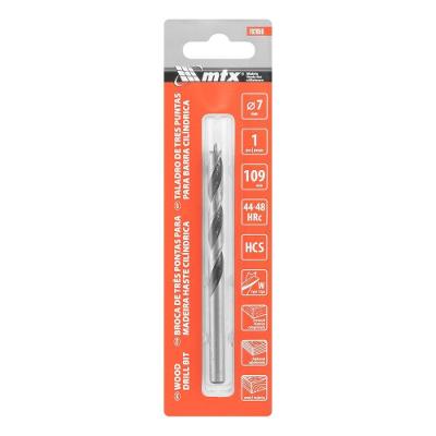 Broca Espiral Madeira 7 X 105mm Furos Limpos Alta Performance Inox MTX 1un