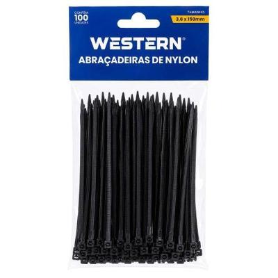 Abraçadeira ABRACADEIRA PT 3,6X150MM JG C-100 para Cabos Elétricos Preta 100 Peças Etilux