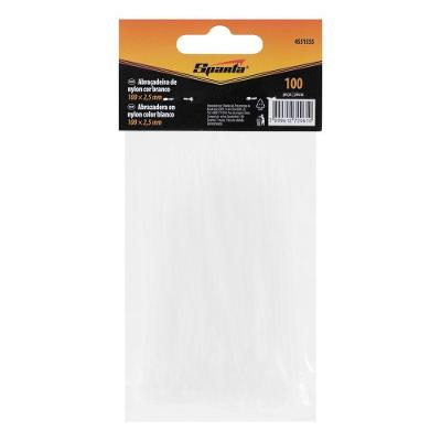 Abracadeira Abraçadeira de Nylon 100x2,5mm Uso Interno Externo Branco Sparta Ferramentas 100