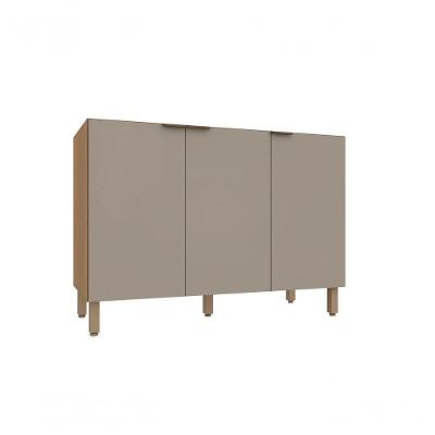 Balcão de Cozinha para Pia Vitra 3 Portas MDP-MDF 120CM Freijó Mocca UV Luciane Móveis
