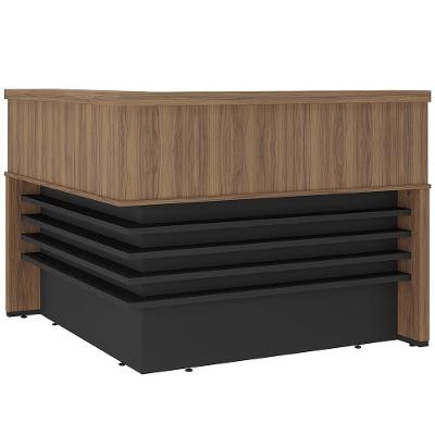 Balcão de Atendimento para Recepção Atria Executiva A02 147,7CM Nogal Preto Lyam Decor