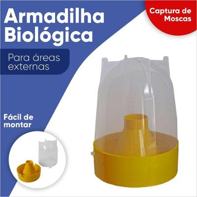 Armadilha para Insetos Tecnofly Atrai Moscas da Fruta com Funil Que Impede Saída Amarelo Bivolt