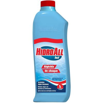 Algicida Choque HCL Hidroall Eliminação Rápida de Algas em Piscinas Água Esverdeada Hidroall