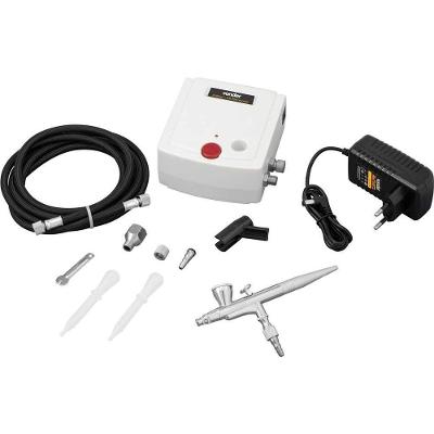 Aerógrafo com Minicompressor 10 Acessórios para Micropinturas Retoques Vonder