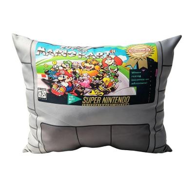 Almofada Decorativa Fita Nintendo Super Mario Kart Toque Macio Cinza Sude Presentes