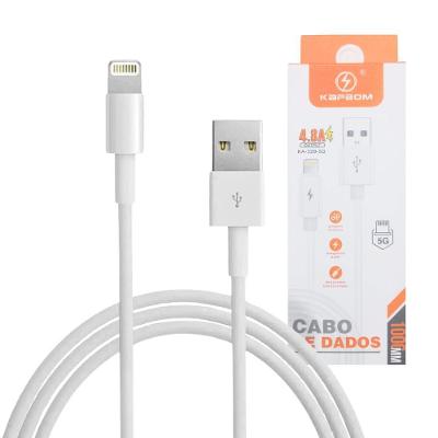 Cabo Carregador USB Lightning Kapbom KA-329-5G Carregamento Rápido 4.8A 1 Metro