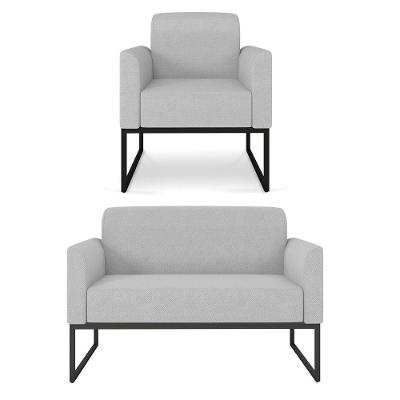 Kit Namoradeira E Poltrona Linho Cinza D'rossi