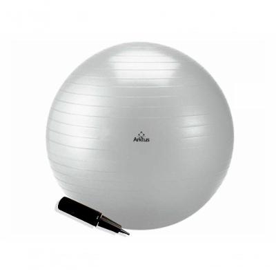 Bola Suíça Pilates Anti-burst com Bomba de Ar Cinza Arktus 85CM