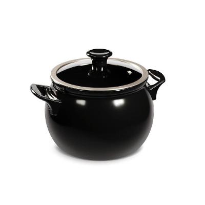 Caçarola New Premiere Cerâmica 4L Preto Tampa Vidro Temperado Ceraflame