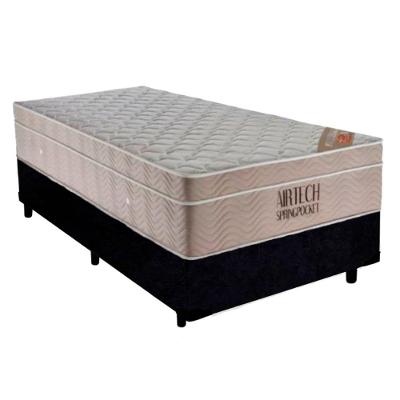 Cama Box com Colchão Solteiro Airtech Springpocket Molas Ensacadas Suede Preto Ortobom