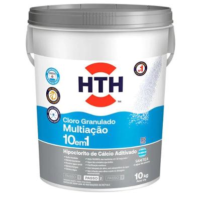 Cloro para Piscina Multiação 10 em 1 10 Ações 10kg Branco HTH