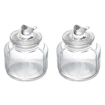 Conjunto de 2 Potes Herméticos Bird Wolff Vidro Borossilicato 1L Conservação Alimentos Lyor