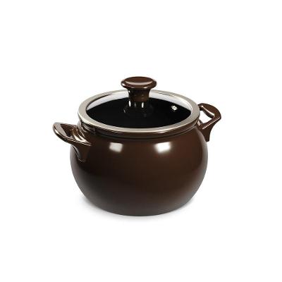 Caçarola New Premiere Cerâmica 3L Chocolate com Tampa de Vidro Ceraflame