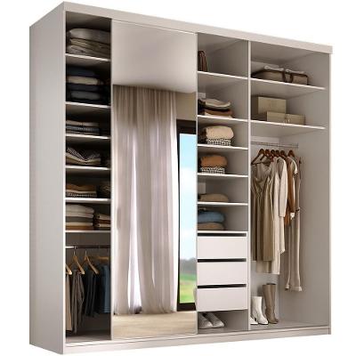 Closet Casal Sonni R02 3 Gavetas MDF 208CM Branco Lyam Decor
