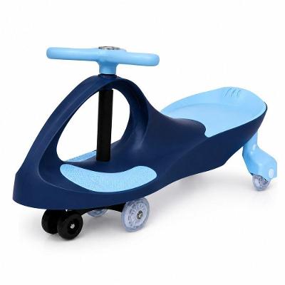 Carrinho Infantil Super Car com Volante 360° Rodas LED Azul Unitoys