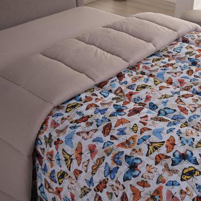 Edredom Sonnet King Malha Estampada Dupla Face 100% Algodão Hipoalergênico Bege Casa Scarpa