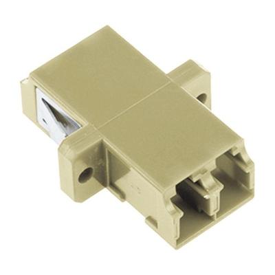 Emenda Óptica Duplex LC Fêmea X LC Fêmea Multimodo 2LC X 2LC com Corpo em PVC e Manga Cerâmica Bege