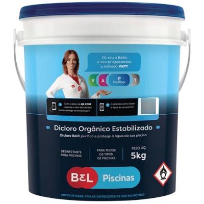 Dicloro Orgânico Estabilizado Bel Piscinas 60% Ativo 5KG Belfix