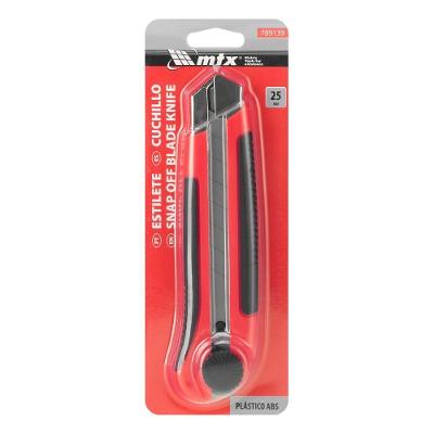 Estilete 25mm Mtx com Ímã e Trava por Parafuso Lâmina Retrátil Guia Metálica MTX