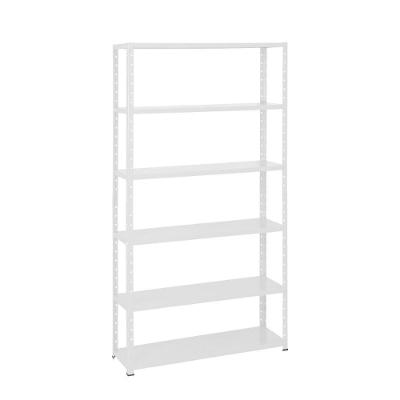 Estante Leve de Metal 6 Bandejas 6 Prateleiras Branco Aço 30cm Reforçada SA Gôndolas