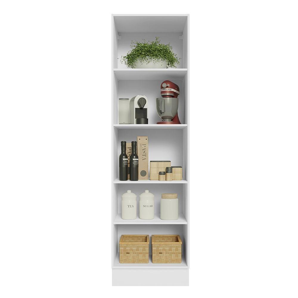 Paneleiro 100% Mdf 60 Cm Com Nichos Abertos Para Cozinha Madesa Acordes - Branco Branco - 6