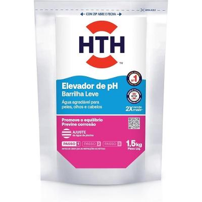 Elevador de Ph Barrilha Leve 1,5kg Ajuste Preciso para Piscina Agua Saudavel HTH