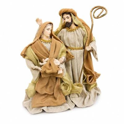 Decoração Sagrada Família Resina Linho Poliéster 0.36kg Bege Tuut