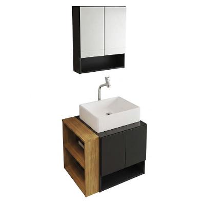 Gabinete para Banheiro com Espelheira e Cuba Troia Torino 4 Portas 1 Prateleira MDP 57CM Branco Loja