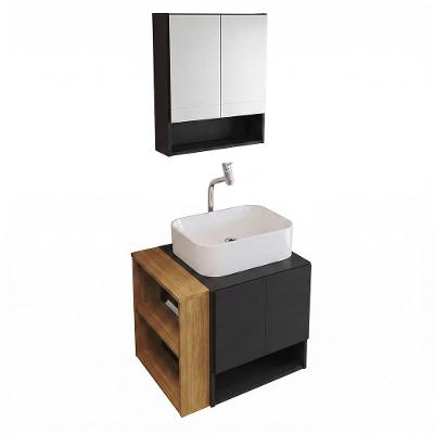 Gabinete para Banheiro com Espelheira e Cuba de Sobrepor Troia com Cuba Oxford 4 Portas 1 Prateleira