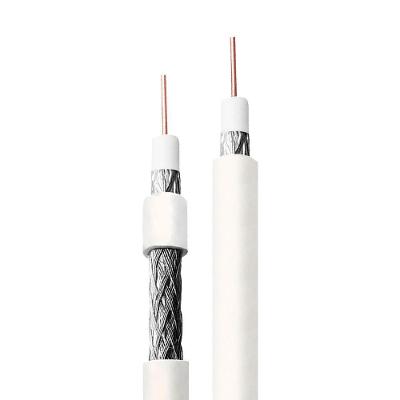 Fio Coaxial RG59 6mm Dupla Blindagem 67% Transmissão Estável Bivolt Branco Nacional