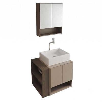 Gabinete para Banheiro com Espelheira e Cuba Troia Torino 4 Portas 1 Prateleira MDP 57CM Branco Loja