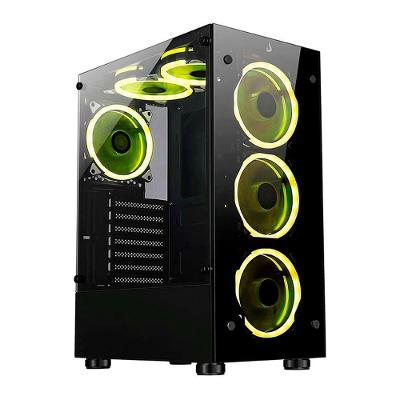 Gabinete Gamer Glass 06X Black ATX M-ATX ITX Vidro Temperado Preto Rise Mode