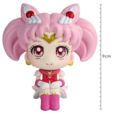 Figure Super Sailor Chibi Moon com Olhar para Cima e Pescoço Articulado 9CM Megahouse