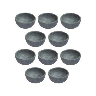 Kit 10 Cumbuca Pedra Sabão Tigela Bowl para Caldo Sopa 300ML Amadeirado