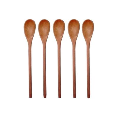 Kit 5 Peças Colher de Pau Modelo Mingau Madeira Resistente a Altas Temperaturas Amadeirado Colher