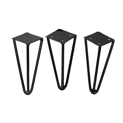 Kit 3 Pe para Moveis Combo Stock Hairpin Legs com Kit Fixacao 15cm Preto