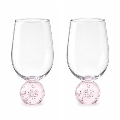 Kit 2 Taças Bubble Taça para Bebidas Vidro Resistente a Lava-Louças Transparente e Rosa Tuut 400ML