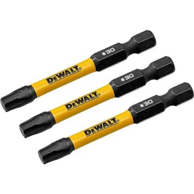 Jogo de Bits Ponteiras Hexalobular Flextorq 3.0 T30 X 56mm com Encaixe Sextavado 1-4 Dewalt