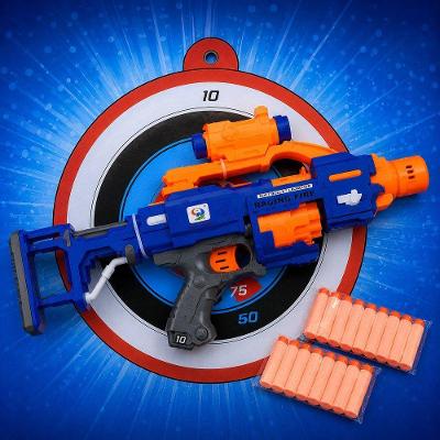 Metralhadora Infantil Lança Dardos Semiautomática Tambor Giratório Azul Toys & Toys 41CM