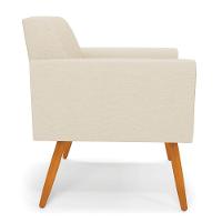 Kit 2 Poltronas Viena Gomada Linho Pés Palito Castanho - D'rossi Cor A19 Bege - 6