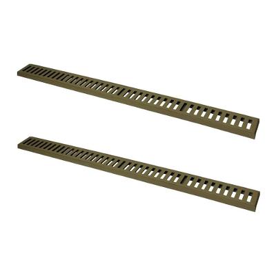 Kit 2 Ralo Grelha Linear 3312X2GDA Captação de Águas Pluviais Fendi com Caixilho em Alumínio GDA