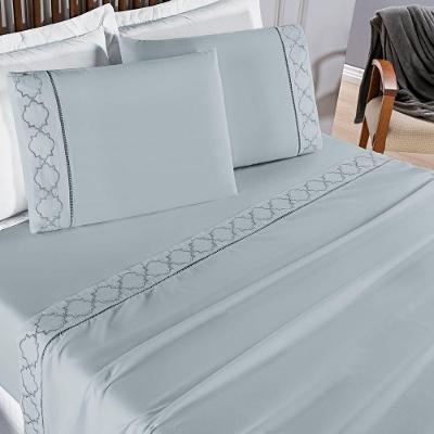 Jogo de Cama Santoro Casal Padrão Micropercal 300 Fios 4 Peças Cinza Casa Scarpa