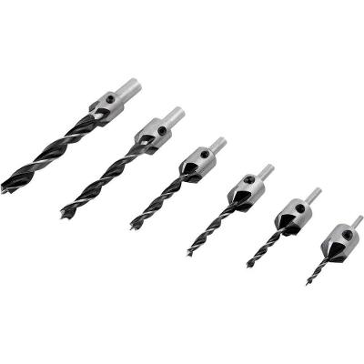Jogo de Brocas para Madeira 3 Pontas com Escareador 3MM a 10MM 7 Peças Vonder