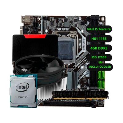 Kit de Upgrade para Computador Intel I5 Terceira H61 com SSD 120GB RAM 4GB DDR3 Solução Completa