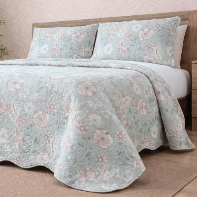Kit Cobre Leito Evolution Verena Casal 3 Peças 100% Poliéster Dupla Face Estampado Floral Casa