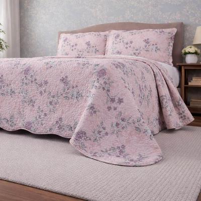 Kit Cobre Leito Evolution Solenne Queen 3 Peças 100% Poliéster Dupla Face Estampado Floral Casa